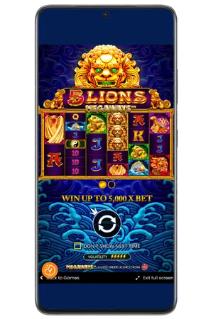 Loading screen before launching the 5 Lions Megaways game